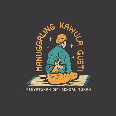 Manunggaling Kawula Gusti art culture illustration indonesian javanese nature retro vector vintage