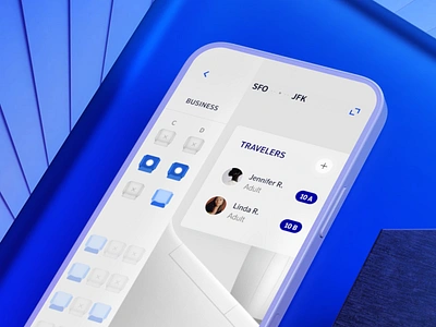 Seat Map design for SAS 3d aircraft airframe airtravel blue booking c4d class first flight fullscreen map profile seat seats trip ui ux wings