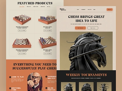 Chess Master Landing Page board game chess chess game chessboard creative game games homepage knight landing page orix play sajon store strategy web web design web3 webdesign website