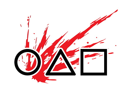 Squidgame sign black blood design illustration logo red sign squidgame typography vector