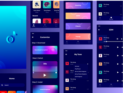 Ringtune App UIX application design designer india interface lalit music promo ringtune screen startup ui ui designer ui visual designer ux web