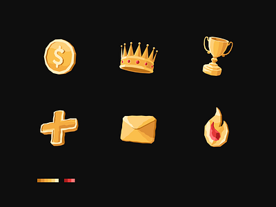 Low poly icon set 3d award coin crown cup figma fire flame icondesign iconography icons lowpoly mail plus vector