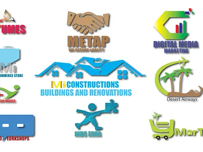 FLAT / MINIMALIST BRAND IDENTITY DESIGNS 3d animation app branding business logo design graphic design illustration logo ui