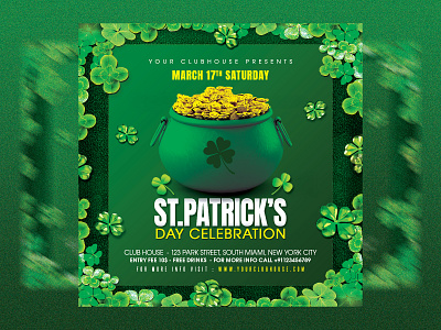 St Patricks Day club club flyer club house design event facebook flyer design flyer template graphic design holiday holidays instagram logo night club saint patricks day st patrick st patrick day st patricks st patricks day