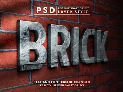 3d realistic stone psd text effect 3d 3d text 3d text effect brick text design editable text graphic design illustration logo mock up psd realistic smart object stone text stone texture text effect