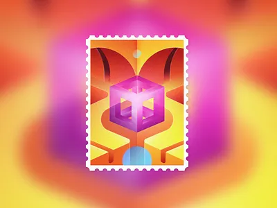 STAMP NOWHERE ARTEFACT HOLE CUBE abstract art cube design flat geometry glass glow graphic design illustration stamp style vector