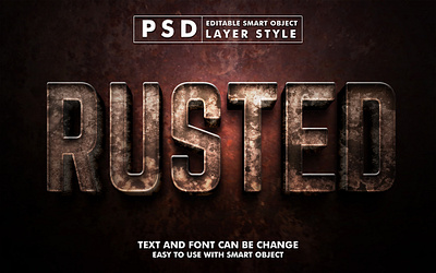 rusted 3d realistic psd text effect 3d 3d text 3d text effect add ons design editable text graphic design illustration iron logo metal text effect mock up psd realistic rusty steel stone text effect text effect