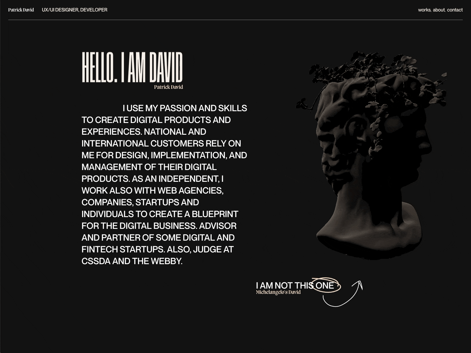 Portfolio Website - About Section - animation clean design minimal portfolio portfolio design typography ui web web design webgl website