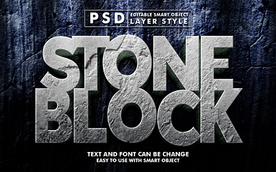 stone 3d realistic psd text effect 3d 3d text design editable text graphic design grunge illustration logo mock up moon psd realistic text effect rock smart object stone text ffect texture