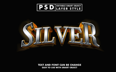 3d realistic silver psd text effect 3d 3d text design editable text gold graphic design illustration iron logo metal mock up psd silver silver text effect smart object steel text effect