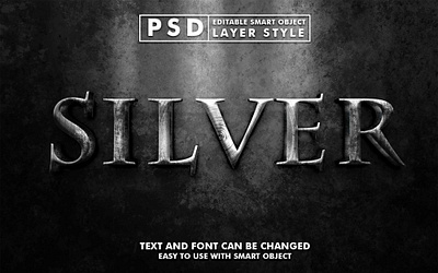 3d realistic silver psd text effect 3d 3d text design editable text graphic design illustration iron logo metal mock up psd psd effect realistic silver steel stone template text effect