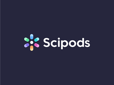 Scipods branding centralised data cube data geometric graph hexagon logo pods startup symbol tech technology