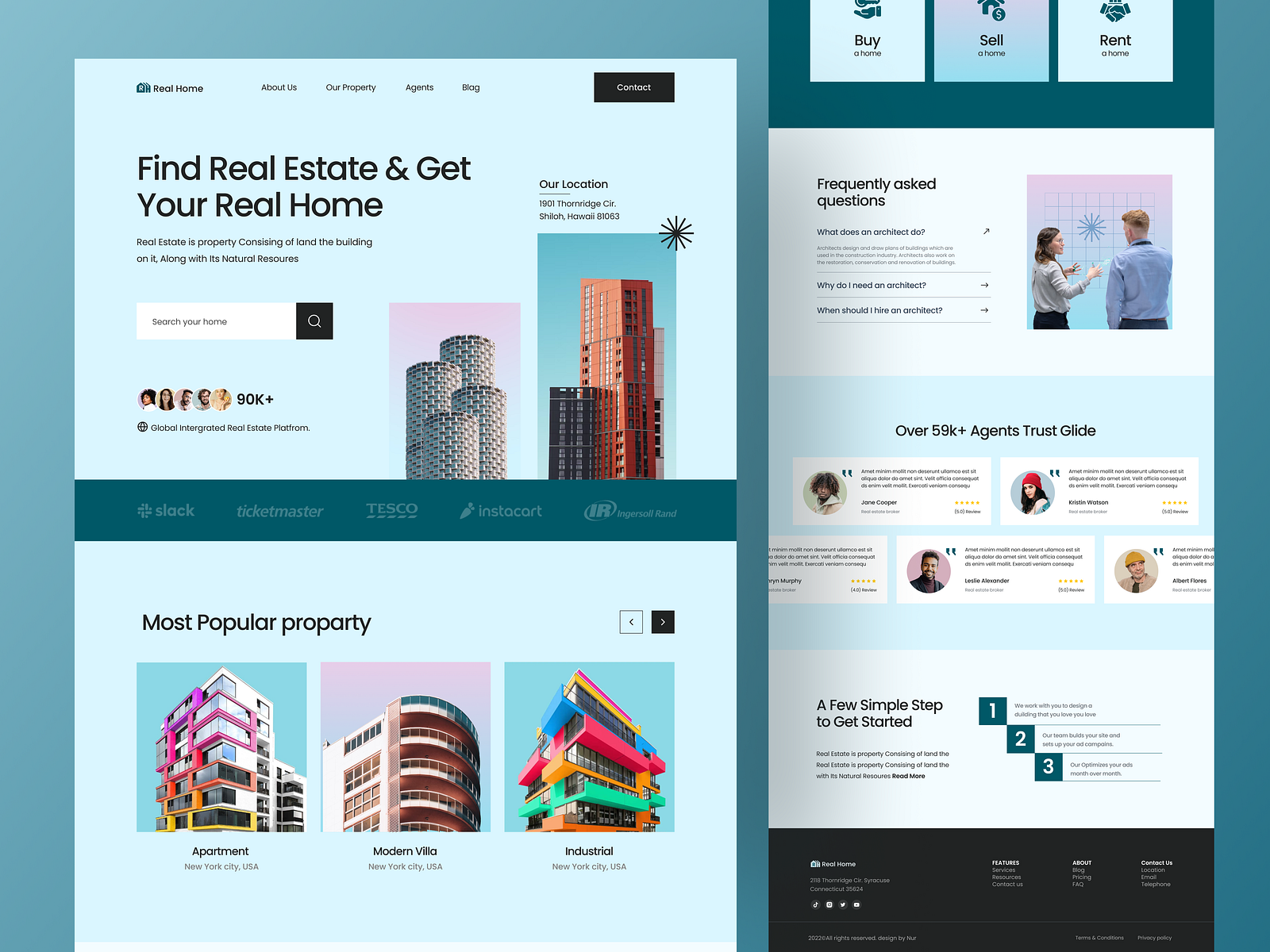 Real Estate landing page by Nur Mohammod on Dribbble