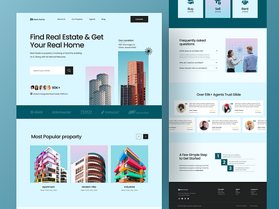 Real Estate landing page agency architecture clean design home house landing page minimal property property website real estate agency real estate landing page real estate ui real estate website realestate ui uiux web webdesign website