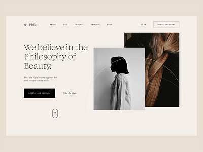 Landing Page Hero for Beauty Website beauty beige branding clean design feminine front page graphic design header hero landing page minimal minimalism ui ux web website wordpress