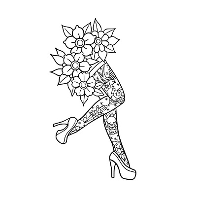 tattoo cartoon cute doodle kawaii anime coloring page cute illus character graphic design