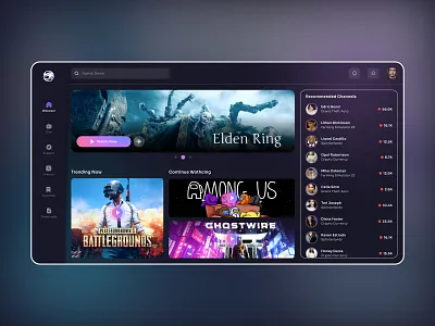 Game Streaming Dashboard dashboard dashboard ui game game dashboard game service game stream game streaming game ui game webapp games streaming dashboard live stream live stream dashboard stream stream dashboard streamers streaming streaming dashboard uiux video stream video streaming