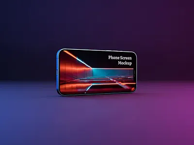 Neon Landscape iPhone Screen Mockup branding design free identity iphone 11 iphone screen landscape iphone mock up mockup mockup set neon neon landscape photoshop pro responsive screen screen devices screen mockup smartphone screen ui