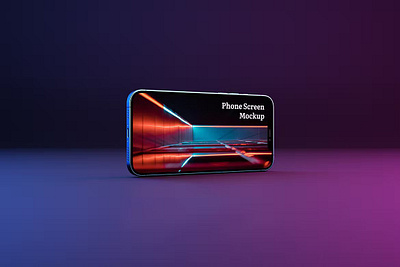 Neon Landscape iPhone Screen Mockup branding design free identity iphone 11 iphone screen landscape iphone mock up mockup mockup set neon neon landscape photoshop pro responsive screen screen devices screen mockup smartphone screen ui