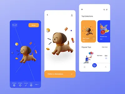 3D Printing and Selling mobile app concept 3d design 3d printing marketplace mobile design toys