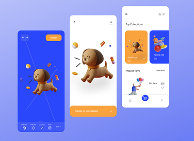 3D Printing and Selling mobile app concept 3d design 3d printing marketplace mobile design toys