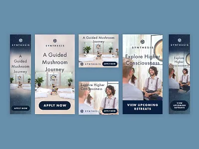 Google Display Ads for Synthesis ads branding color design digital google graphic design marketing mushrooms night psychedelics stars synthesis texture