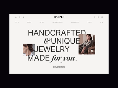 Jewelry Shop Website - Concept accessories animation clean ecommerce fashion jewellery jewelry layout marketplace minimal modern photography shop simple store typography ui web design website whitespace