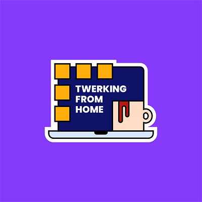 Twerking from home art business humor iconography illustration punny business tech vector