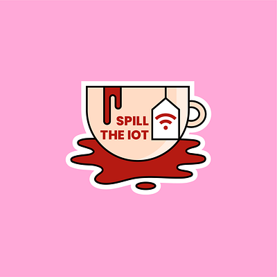 Spill the IoT art business humor iconography illustration punny business tech vector