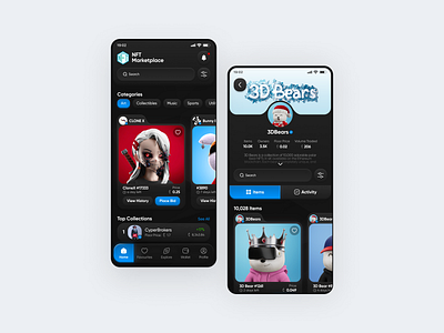 UI Design for NFT Marketplace App 🐱❤️ appdesign behance dailyui design designinspiration dribbble graphic design marketplace mobile mobile app nft nft app ui uidesign uidesigner uiux ux uxdesign webapp webdesign