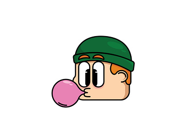 Bubble Gum cartoon illustration logo