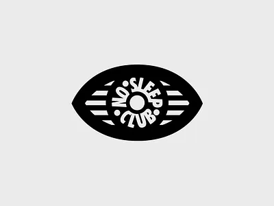 No sleep club branding club design eye flat illustration logo sleep typography vector