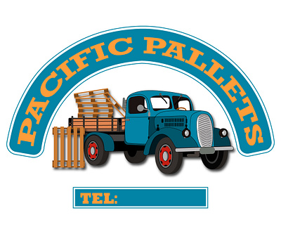 wooden pallet company in the pacific branding design icon illustration logo vector