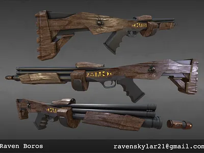 The Huntsman 3d ark design gun illustration model prop textured weapon