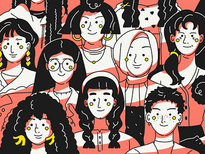 Illustration - Gorgeous Girls character character design design face girls headshot illustration people photoshop portrait women