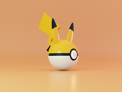 Pikachu Poké Ball 3d ball blender pikachu poe pokemon yellow