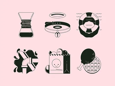 May - One a Days angel book chicken coffee dog groceries illustration may one a days pipe pool project waffle