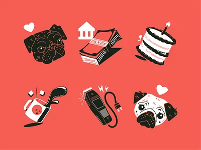 April - One a Days april book cake clipper coffee illustration one a days project pugs taxes