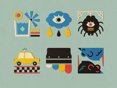 July - One a Days book cocktail cut eye illustration july one a days paper project rats screenprint spider squeegee taxi