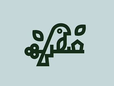 Bird mark for a recent brand project bird blue green home key law