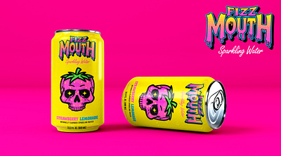 FIZZ MOUTH SPARKLING WATER 2022 branding design illustration logo papajart rebound sparkling water typography vector weekly warmup