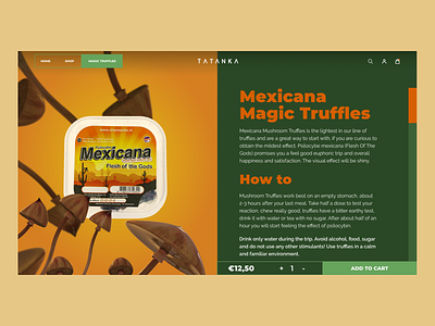 Product page - concept redesign cart description design figma illustration logo magic modern mushroom product productpage psychedelic shop ui ux web webdesign website