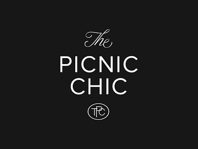 The Picnic Chic brand design brand identity branding brush script catering catering company chic custom lettering design graphic design logo logo identity minimal picnic script vintage