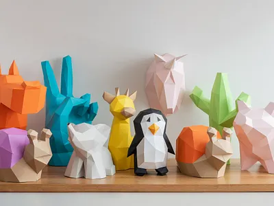 the gang 3d animals canada design lowpolypaper montreal paper paper art papercraft wild