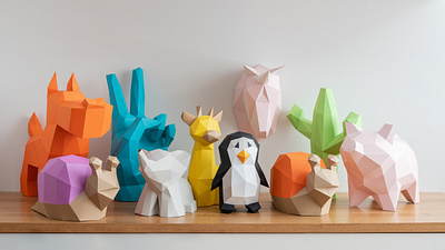 the gang 3d animals canada design lowpolypaper montreal paper paper art papercraft wild