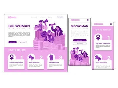 EMPOWERED WOMEN PORTAL design empowered women freelance illustration mobile ui ux design web design web illustration women history month
