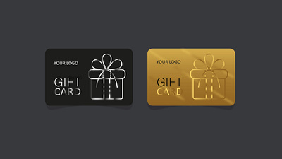 two gift cards, black and gold bank cards branding business design graphic design logo typography vector