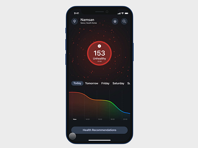 Air Pollution Monitoring App air air pollution app concept daily ui dailyui design figma interaction interaction design korea micro mobile particle pollution product design protopie prototype ui ux