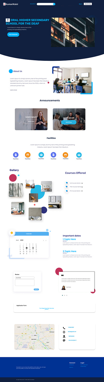 College page branding graphic design ui