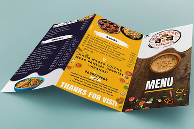 Trifold Menu Design 3d advert animation branding brochure design freelancer graphic design leaflet design logo menudesign ui